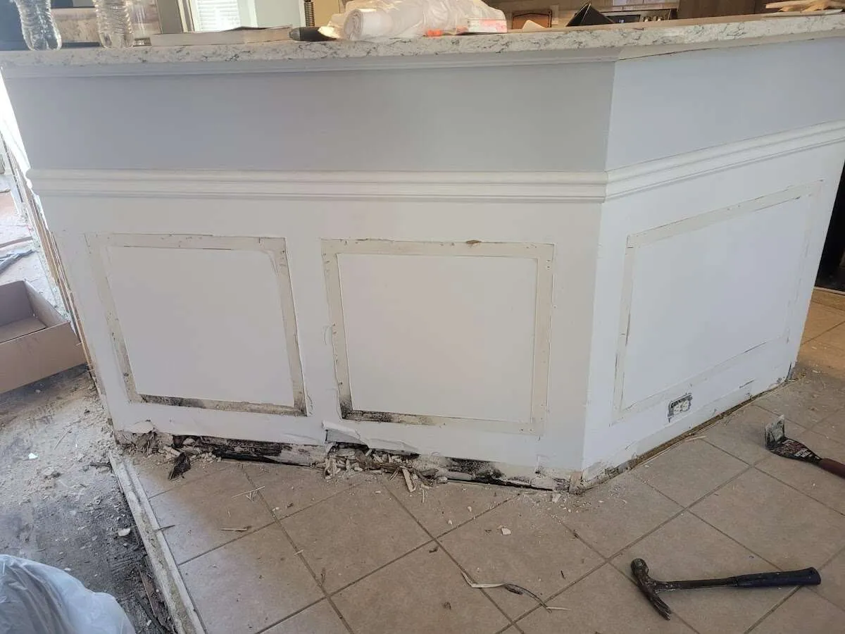 Water damage and mold on kitchen during Storm Damage Restoration in Gilroy